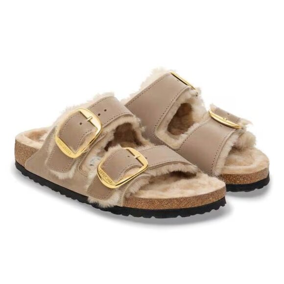 Birkenstock Arizona Big Buckle Shearling Color: Tobacco Brown - Picture 4 of 4